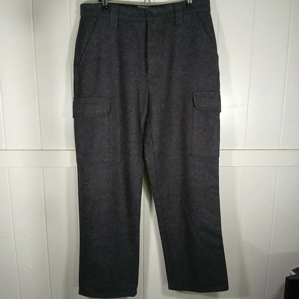 Cabelas 100% Wool Cargo Pants Mens 36x31 Gray Heavy Outdoor Gear 933139
